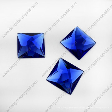 La pierre bleue de bijoux en verre de Saphier peut forer deux trous (DZ-1072)